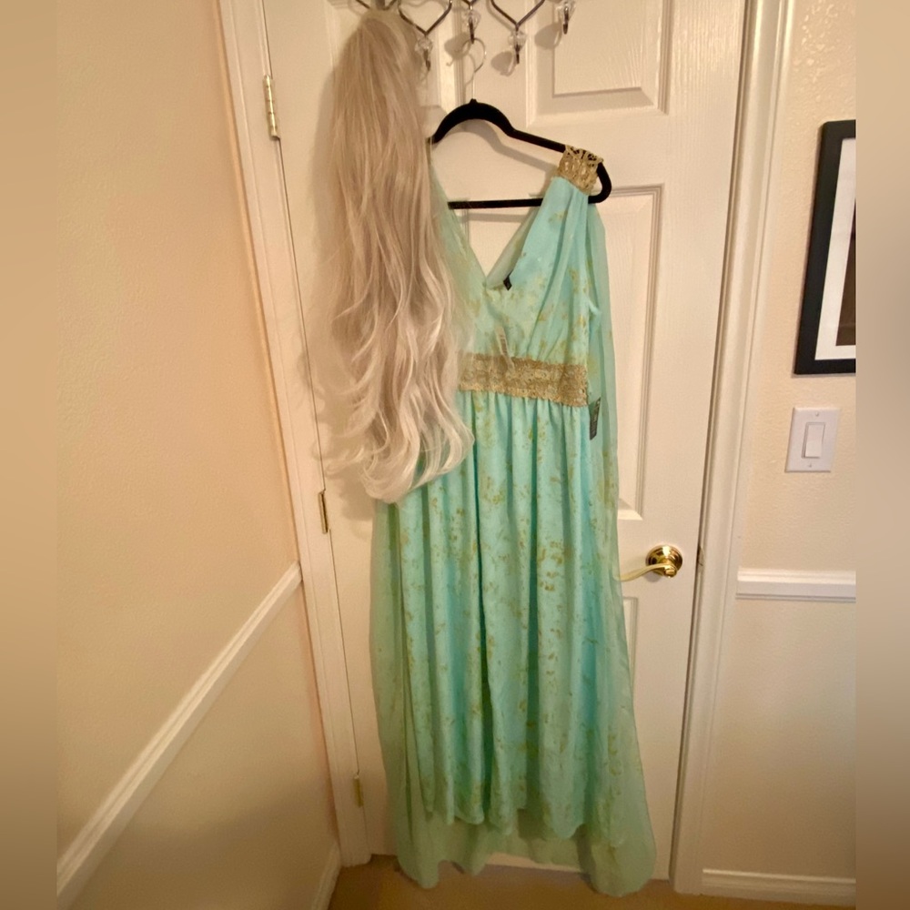 Torrid Daenerys Quarth turquoise gown costume 0 0X Large 12 NWT w Wig cosplay